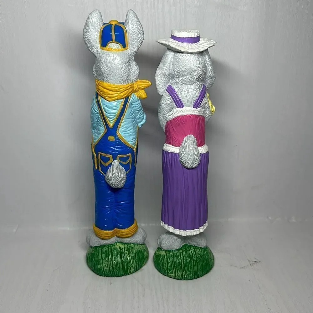 Mr. And Mrs. Easter Rabbit  Ceramic‎ Pencil Vintage Spring Rabbits